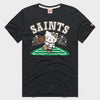 Hello Kitty x New Orleans Saints Touchdown Tee (Adult- Unisex) Apparel HOMAGE Charcoal XS