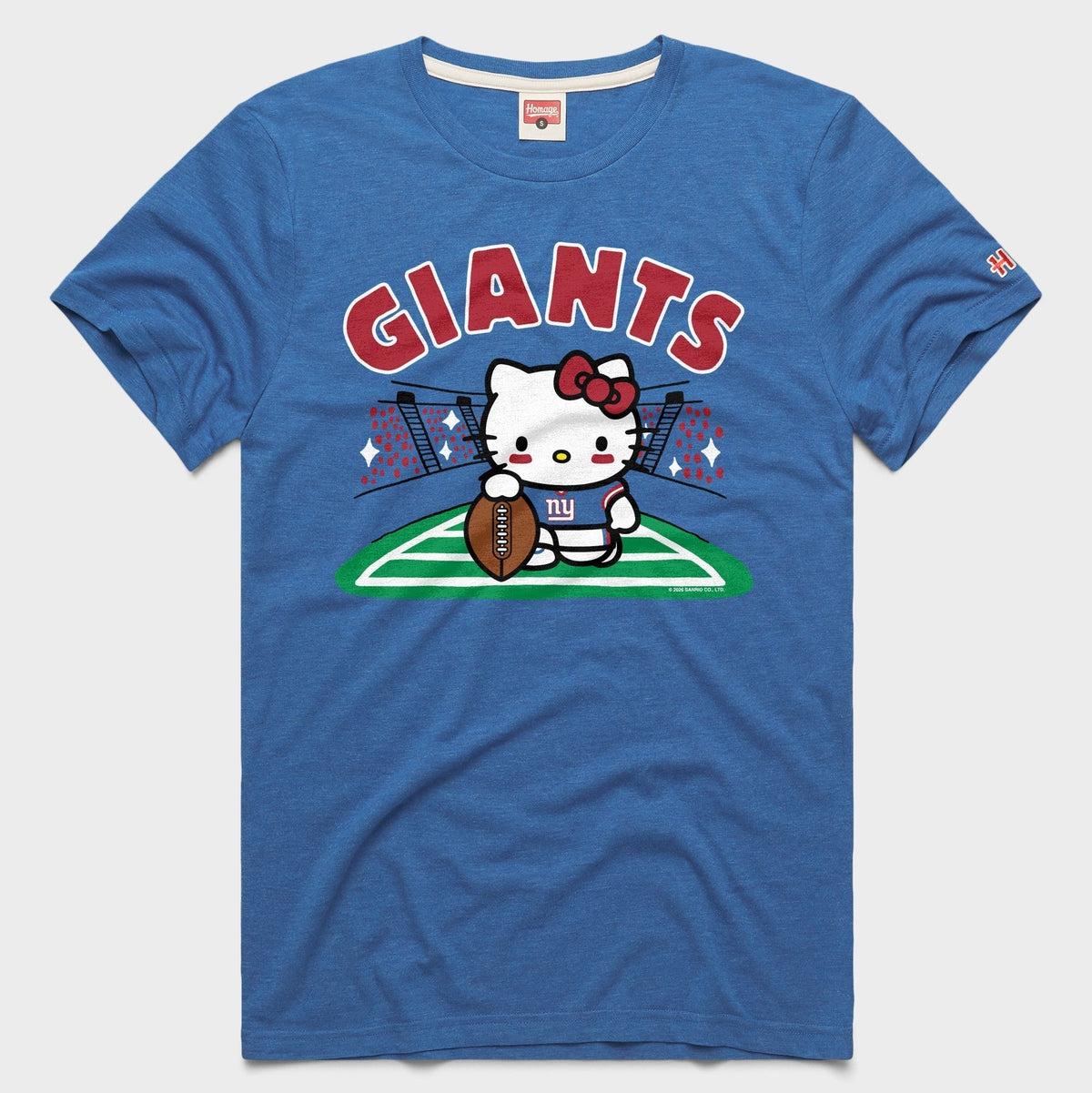 Hello Kitty x New York Giants Holder Tee (Adult- Unisex) Apparel HOMAGE Royal Blue XS