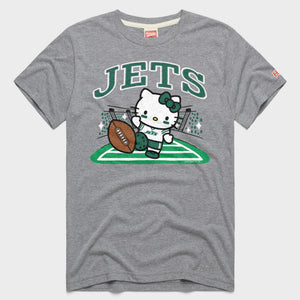 Hello Kitty x New York Jets Kickoff Tee (Adult- Unisex) Apparel HOMAGE Grey XS