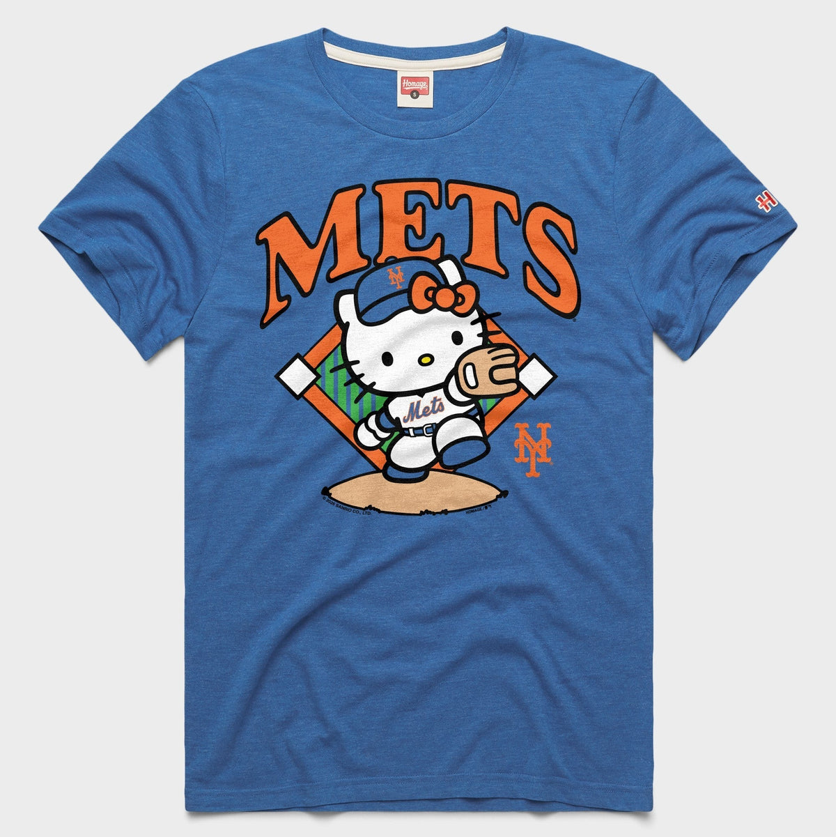 Hello Kitty x New York Mets Throw Tee (Adult - Unisex) Apparel HOMAGE Royal Blue XS