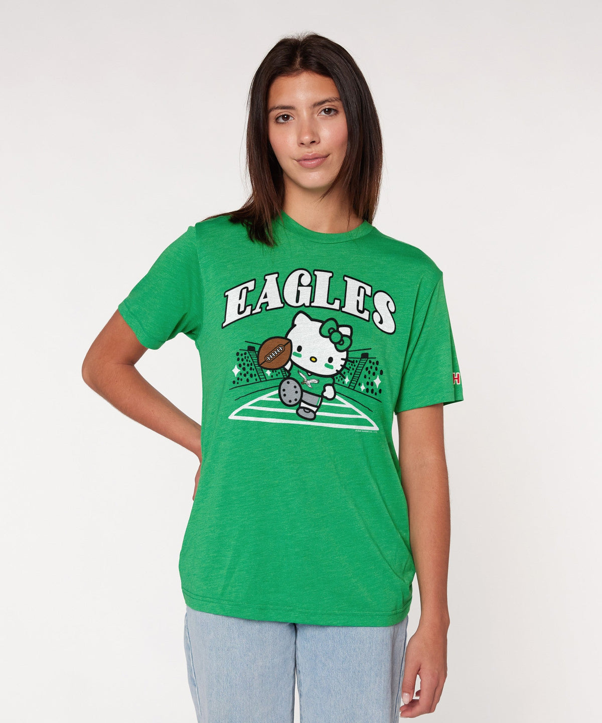 Hello Kitty x Philadelphia Eagles Retro Touchdown Tee (Adult- Unisex) Apparel HOMAGE