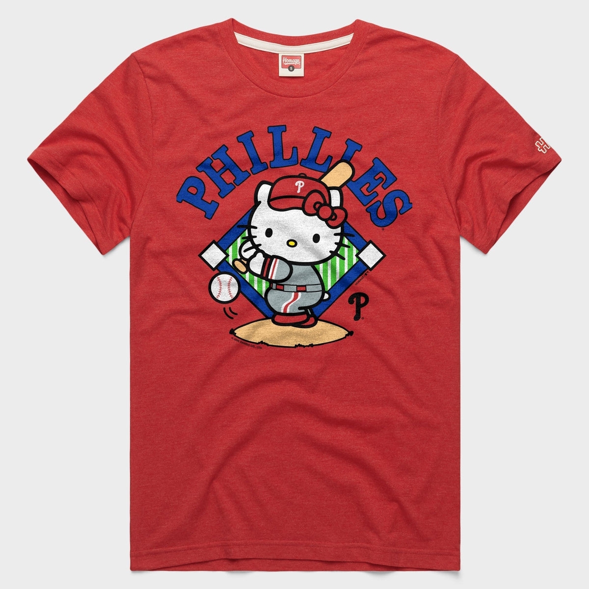 Hello Kitty x Philadelphia Phillies Swing Tee (Adult - Unisex) Apparel HOMAGE Red XS