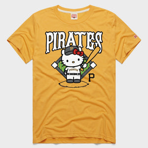 Hello Kitty x Pittsburgh Pirates Batter Tee (Adult- Unisex) Apparel HOMAGE Gold XS