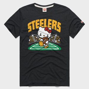 Hello Kitty x Pittsburgh Steelers Rush Tee (Adult- Unisex) Apparel HOMAGE Charcoal XS