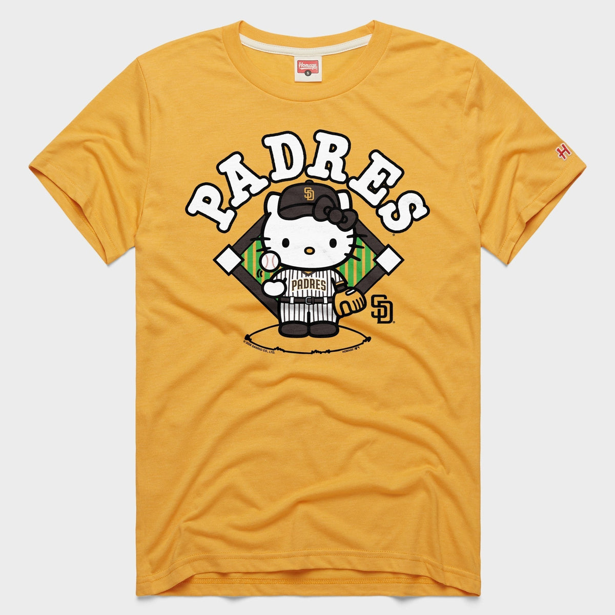 Hello Kitty x San Diego Padres Toss Tee (Adult - Unisex) Apparel HOMAGE Gold XS