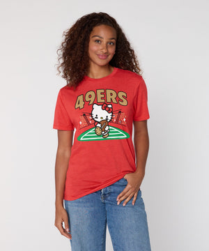 Hello Kitty x San Francisco 49ers Rush Tee (Adult- Unisex) Apparel HOMAGE