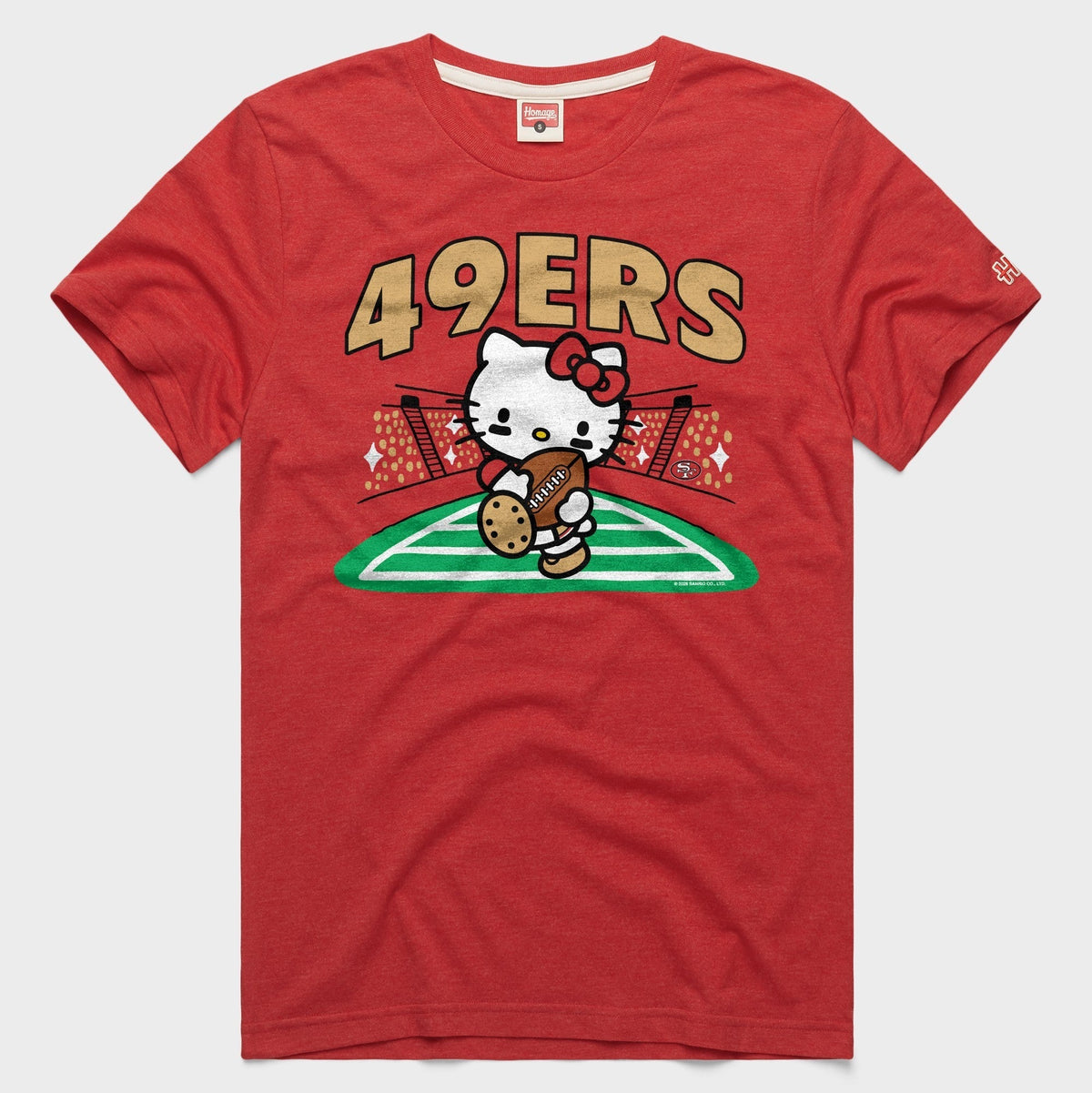 Hello Kitty x San Francisco 49ers Rush Tee (Adult- Unisex) Apparel HOMAGE Red XS