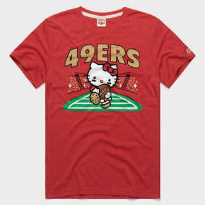 Hello Kitty x San Francisco 49ers Rush Tee (Adult- Unisex) Apparel HOMAGE Red XS