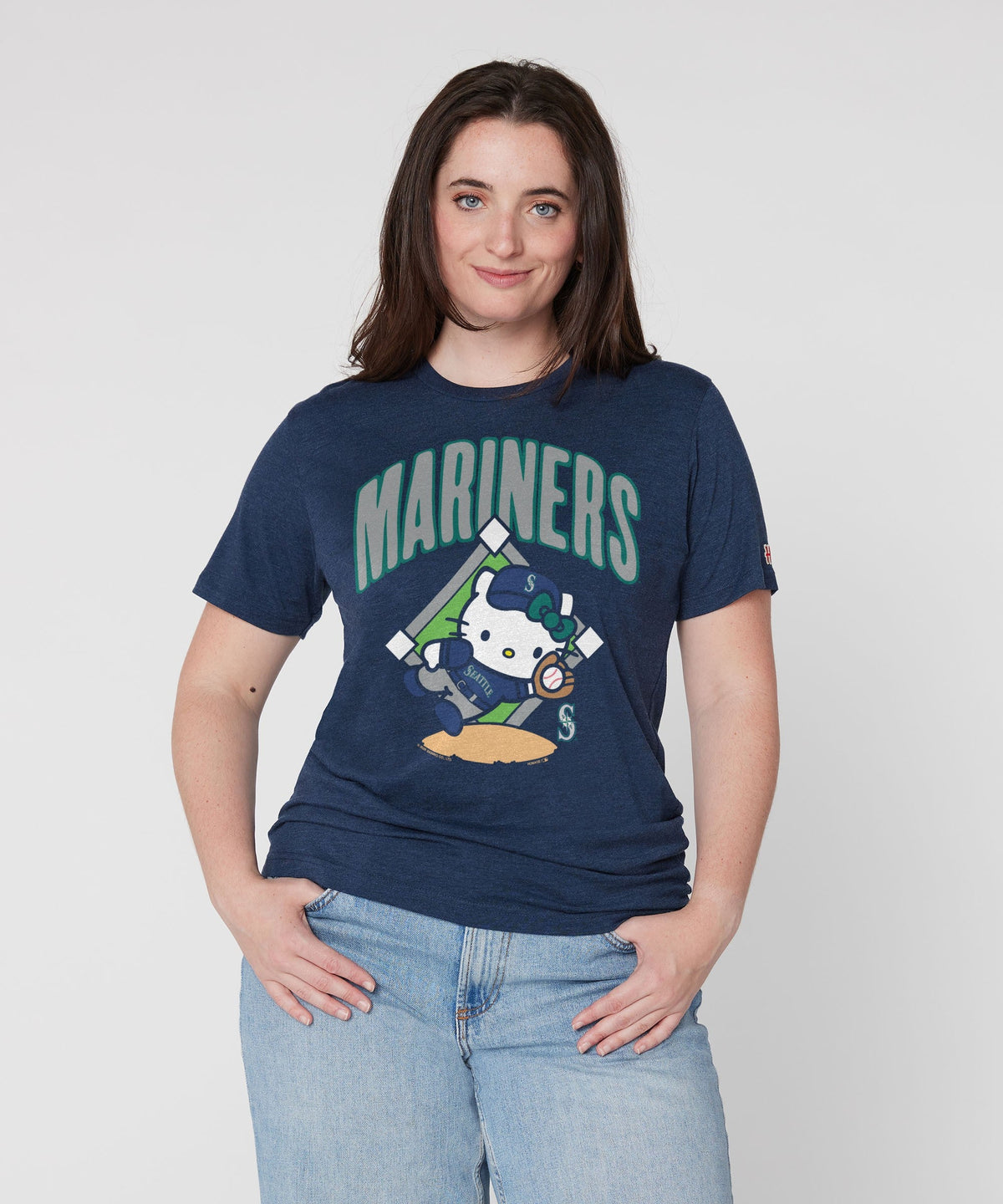 Hello Kitty x Seattle Mariners Catch Tee (Adult- Unisex) Apparel HOMAGE