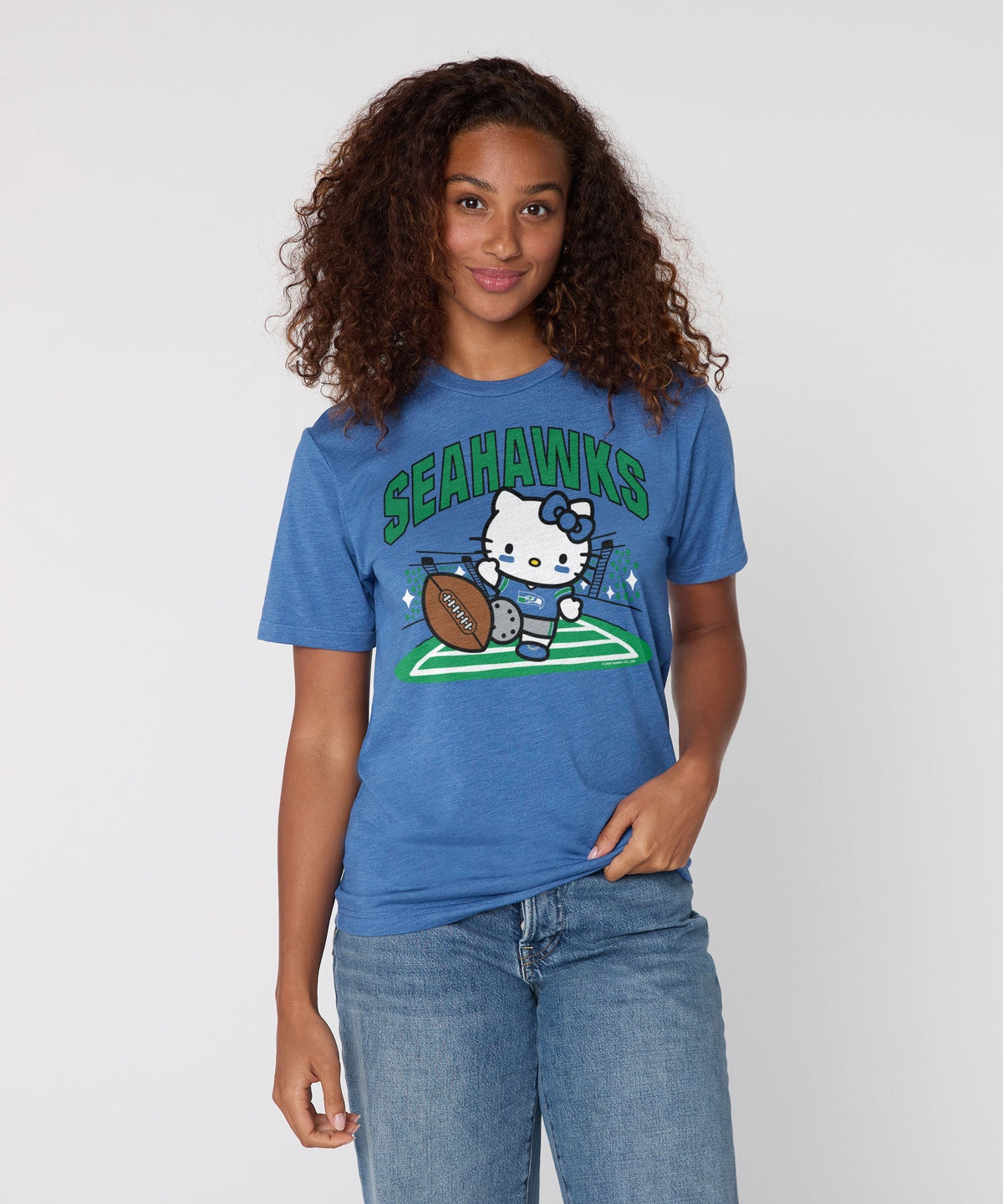 Hello Kitty x Seattle Seahawks Retro Kickoff Tee (Adult- Unisex) Apparel HOMAGE