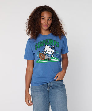 Hello Kitty x Seattle Seahawks Retro Kickoff Tee (Adult- Unisex) Apparel HOMAGE