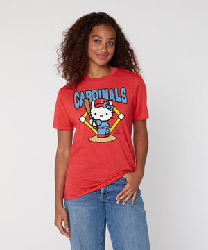 Hello Kitty x St. Louis Cardinals Batter Up Tee (Adult- Unisex) Apparel HOMAGE