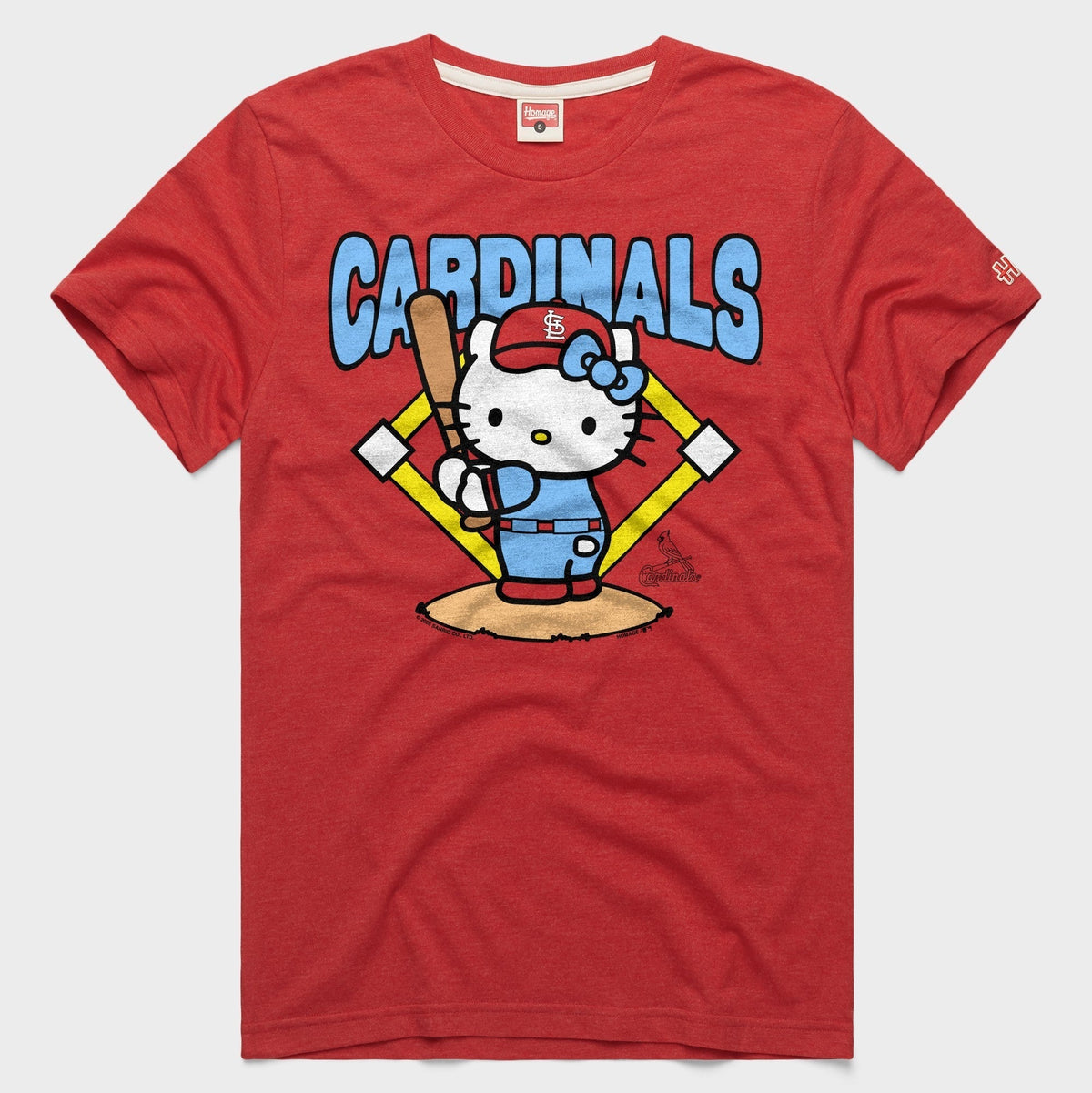 Hello Kitty x St. Louis Cardinals Batter Up Tee (Adult- Unisex) Apparel HOMAGE Red XS