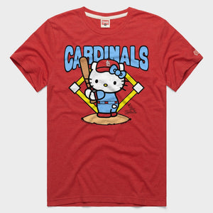 Hello Kitty x St. Louis Cardinals Batter Up Tee (Adult- Unisex) Apparel HOMAGE Red XS