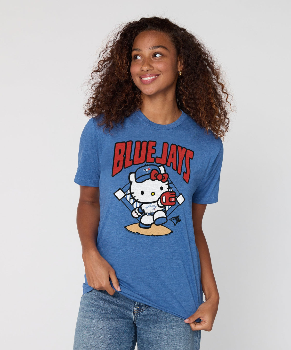 Hello Kitty x Toronto Blue Jays Throw Tee (Adult- Unisex) Apparel HOMAGE
