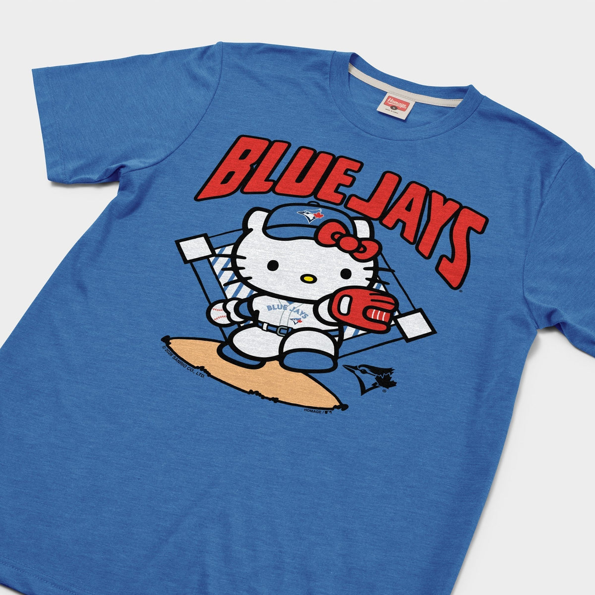 Hello Kitty x Toronto Blue Jays Throw Tee (Adult- Unisex) Apparel HOMAGE