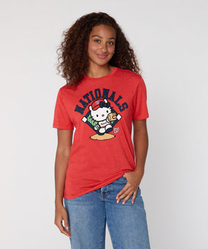 Hello Kitty x Washington Nationals Throw Tee (Adult- Unisex) Apparel HOMAGE