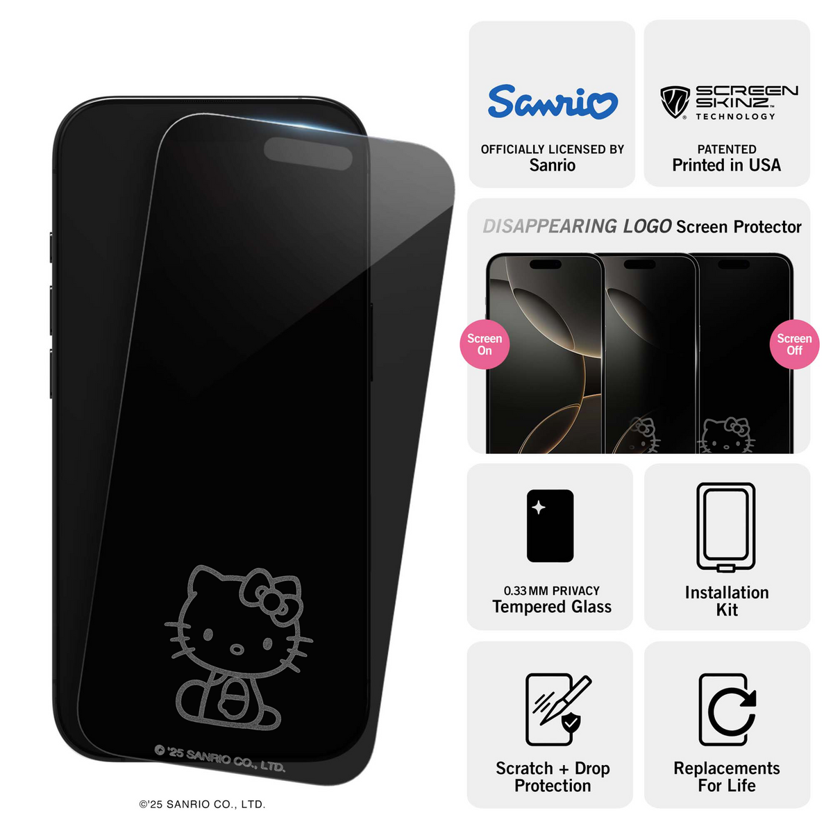 Hello Kitty x Screen Skinz Looking Privacy Screen Protector Screen Skinz