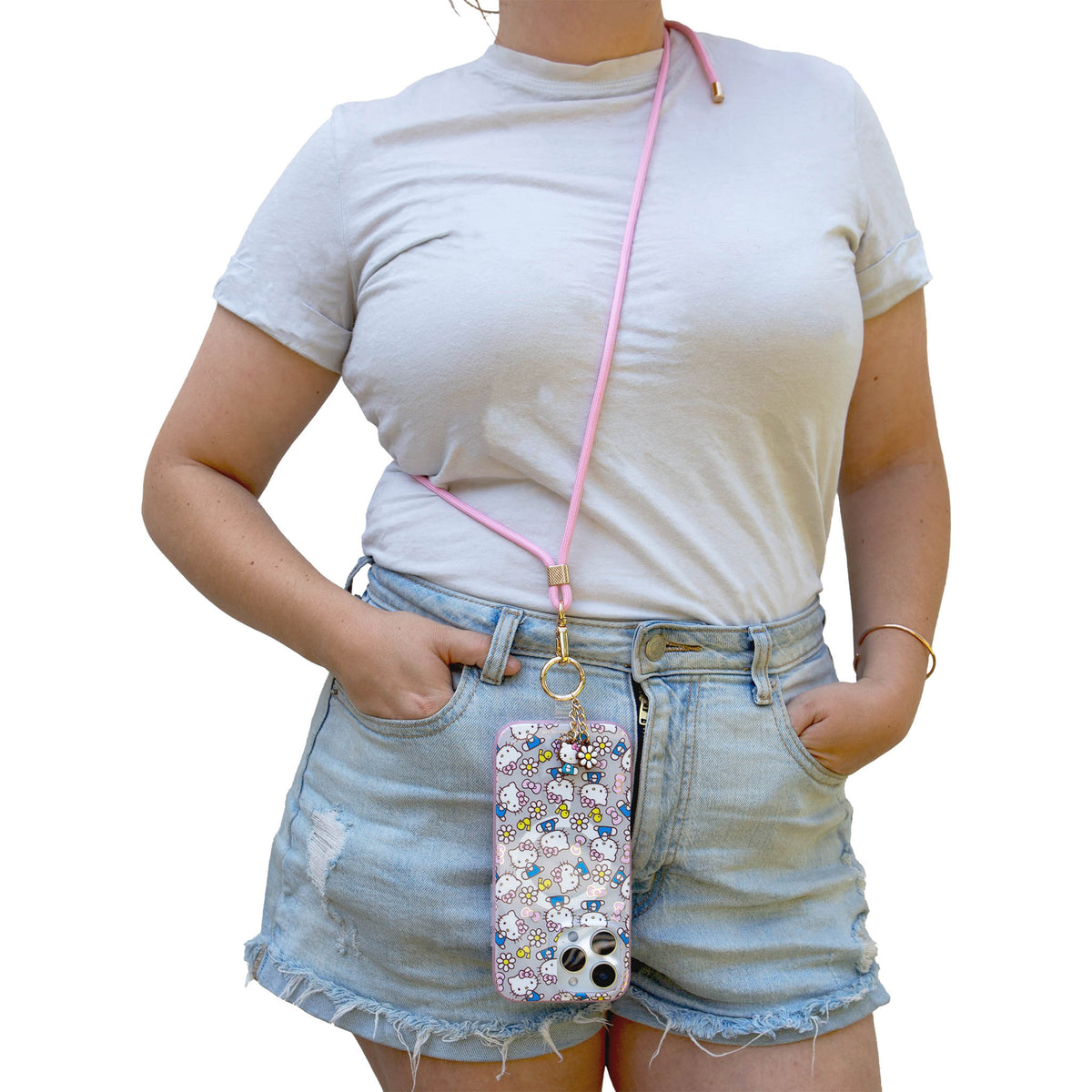 Hello Kitty x Sonix Pink Bows Crossbody Phone Strap with Charms Accessory BySonix Inc.