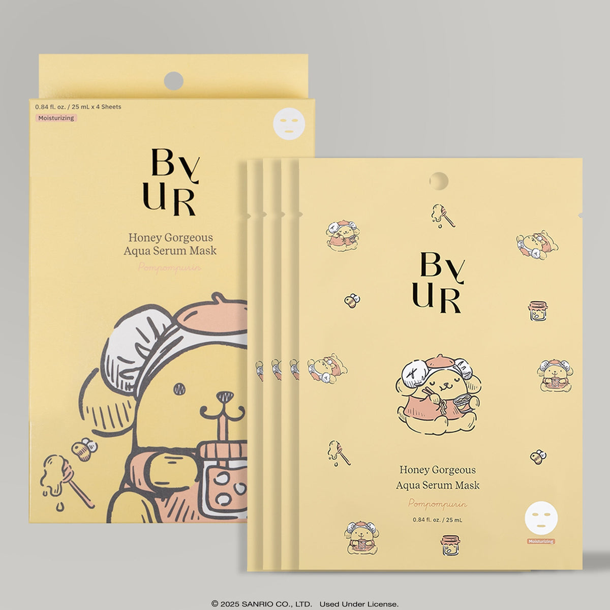 Pompompurin x ByUR Honey Gorgeous Daily Aqua Serum Mask (4pc) (POPUP) Beauty ByUR US