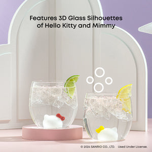 Hello Kitty and Mimmy 3D Icon Short Drinking Glasses (Set of 2) Home Goods JoyJolt