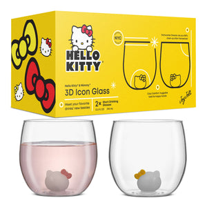 Hello Kitty and Mimmy 3D Icon Short Drinking Glasses (Set of 2) Home Goods JoyJolt