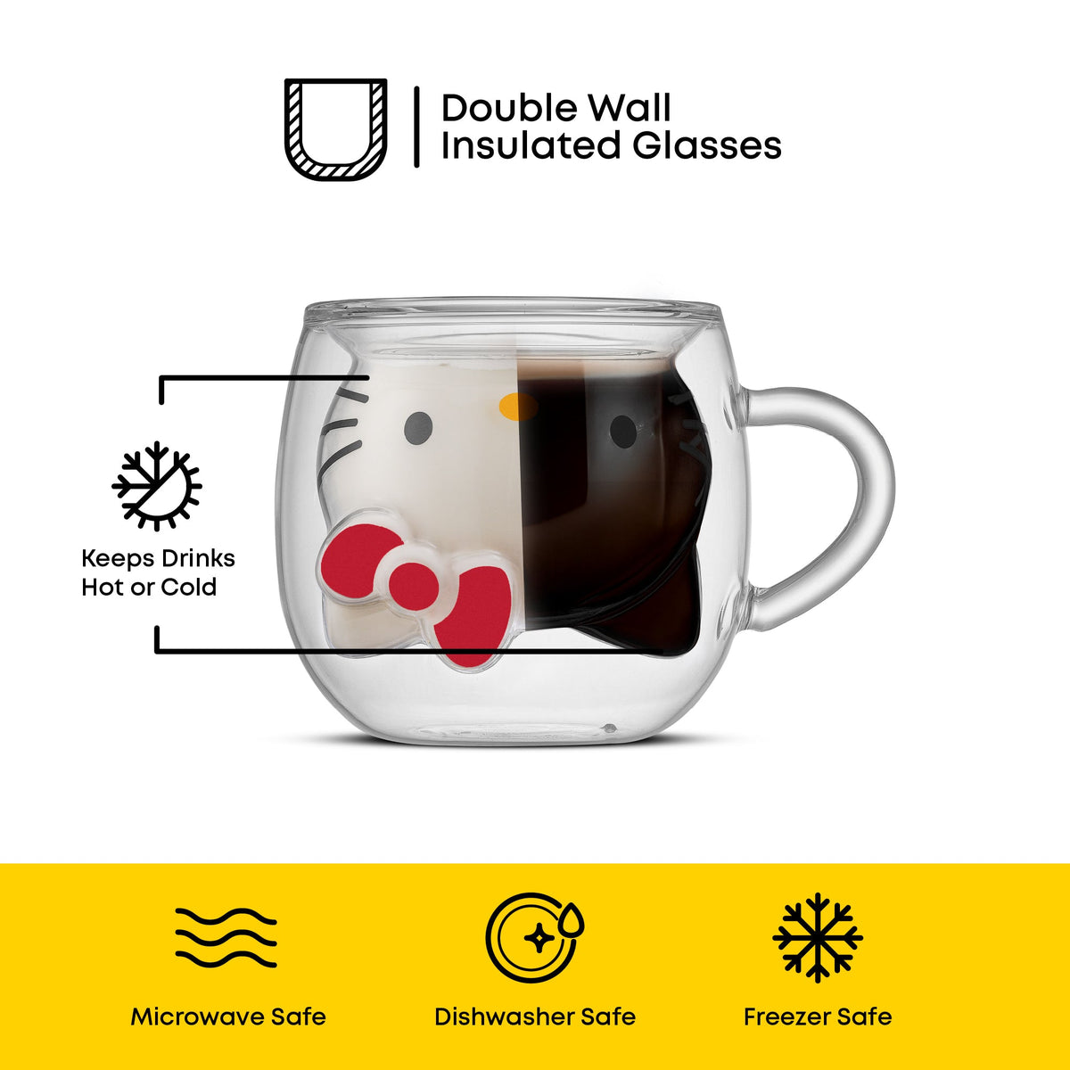 Hello Kitty 3D Double Wall Coffee Mug Home Goods JoyJolt