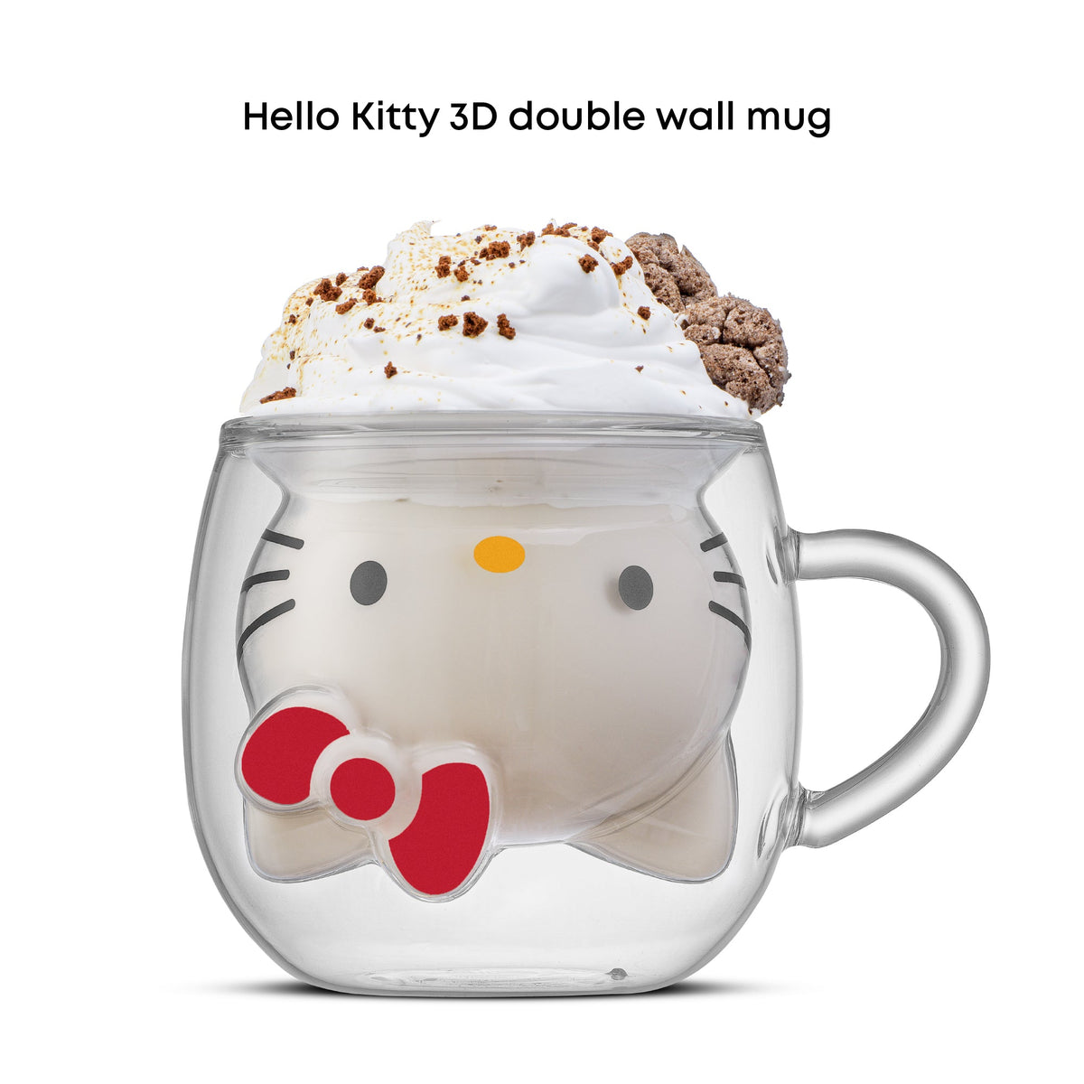 Hello Kitty 3D Double Wall Espresso Glass Home Goods JoyJolt