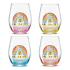 Hello Kitty Sweet Rainbow Stemless Glasses (Set of 4) Home Goods JoyJolt   