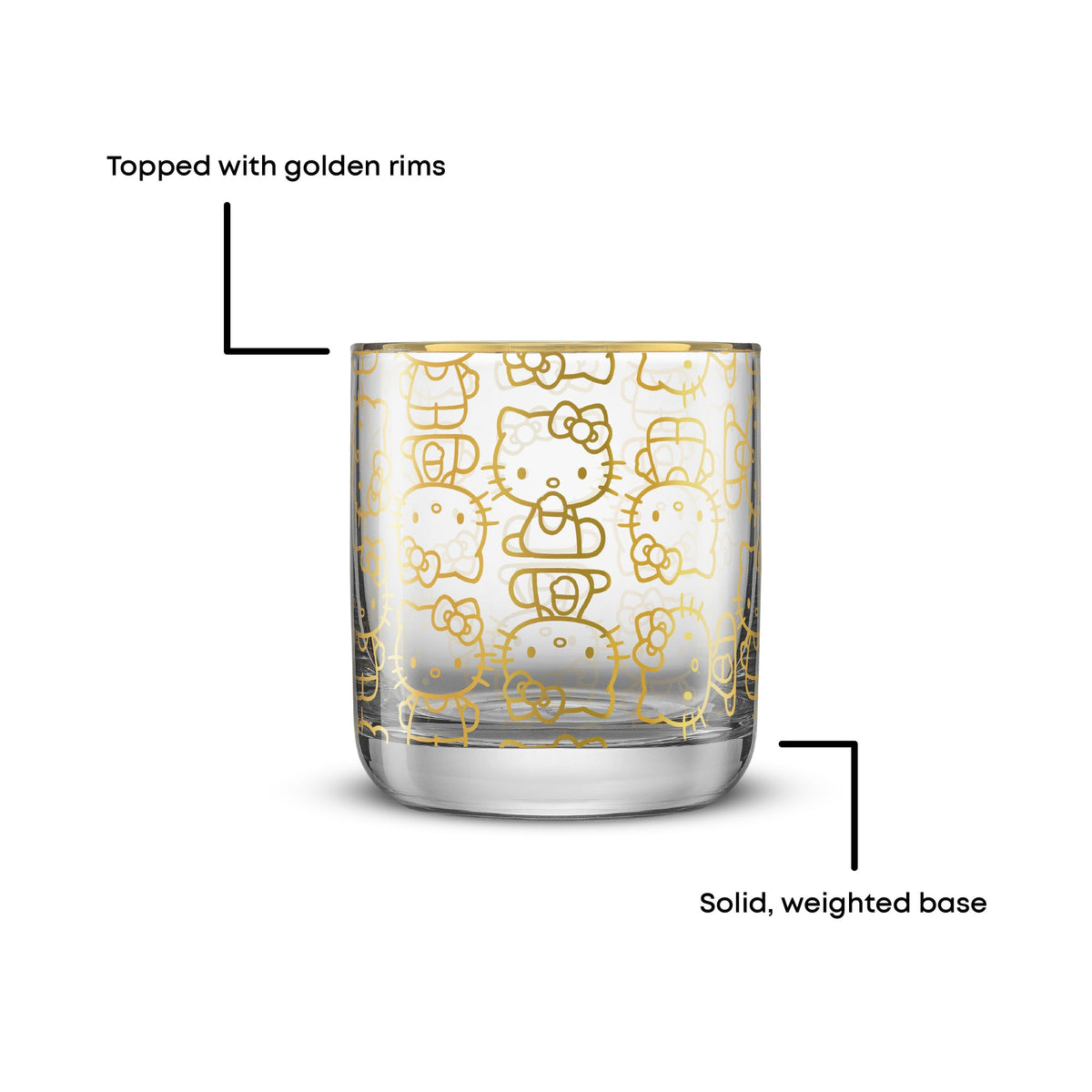 Hello Kitty Charmed Short Drinking Glasses (Set of 2) Home Goods JoyJolt