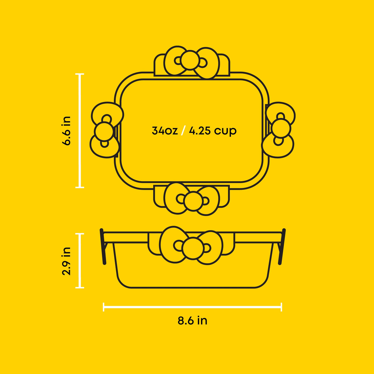 Hello Kitty Fluted Food Storage Containers (Set of 2) Home Goods JoyJolt