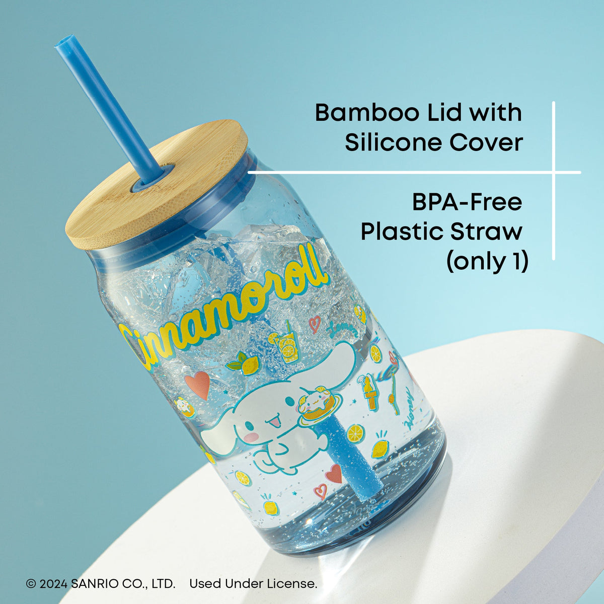 Cinnamoroll Favorite Flavor Lidded Glass Tumbler