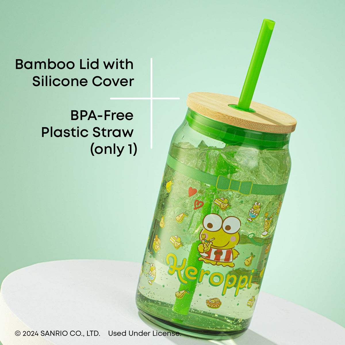 Keroppi Favorite Flavor Lidded Glass Tumbler