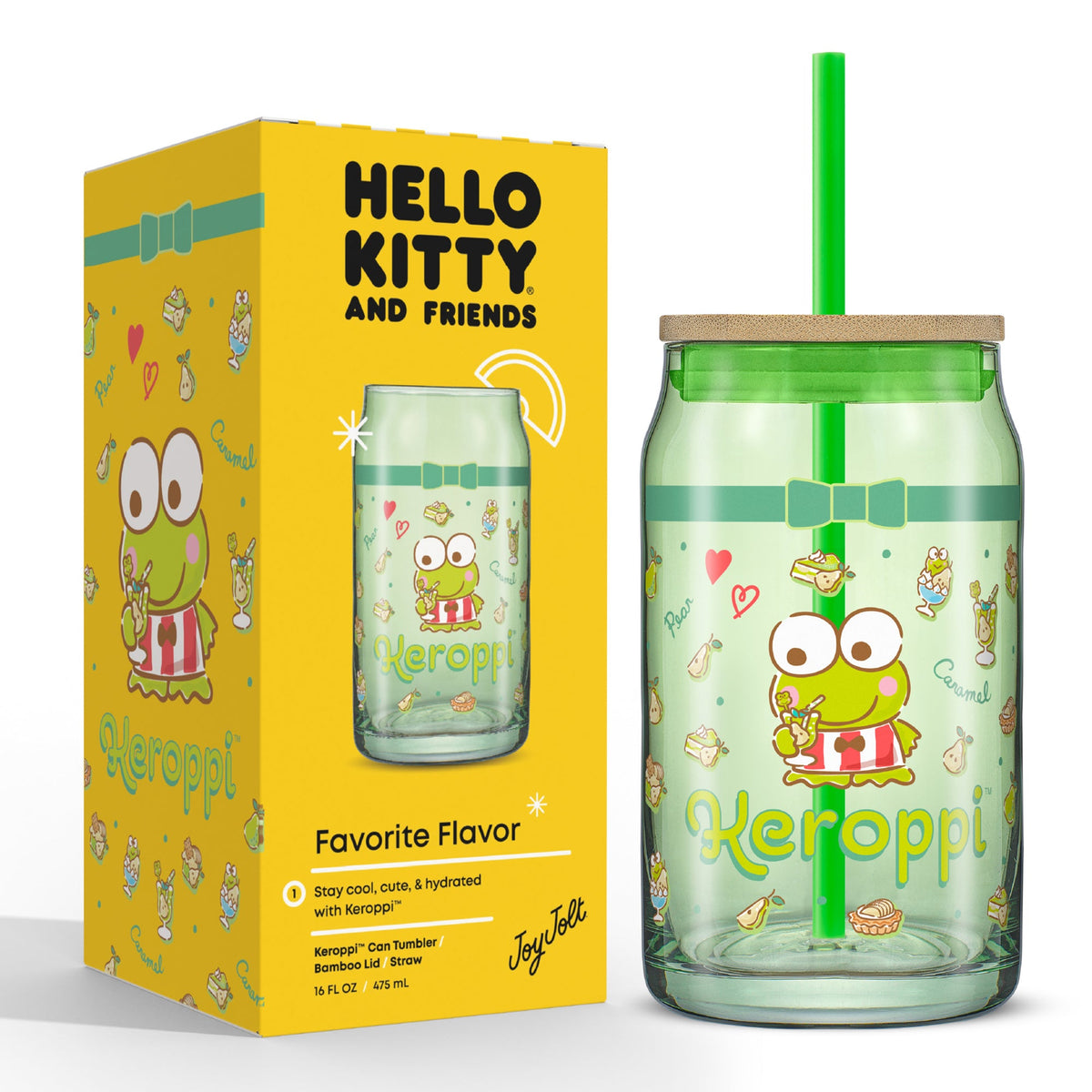 Keroppi Favorite Flavor Lidded Glass Tumbler