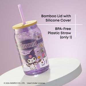 Kuromi Favorite Flavor Lidded Glass Tumbler