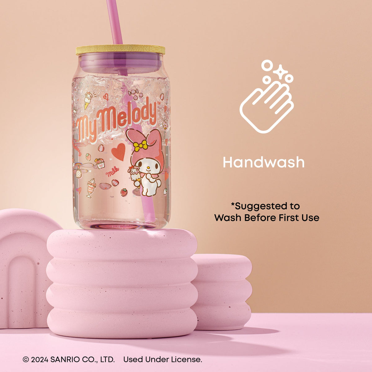 My Melody Favorite Flavor Lidded Glass Tumbler