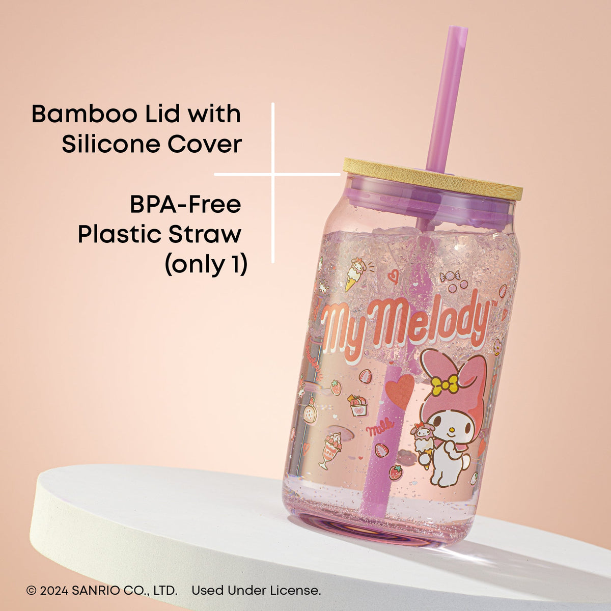My Melody Favorite Flavor Lidded Glass Tumbler