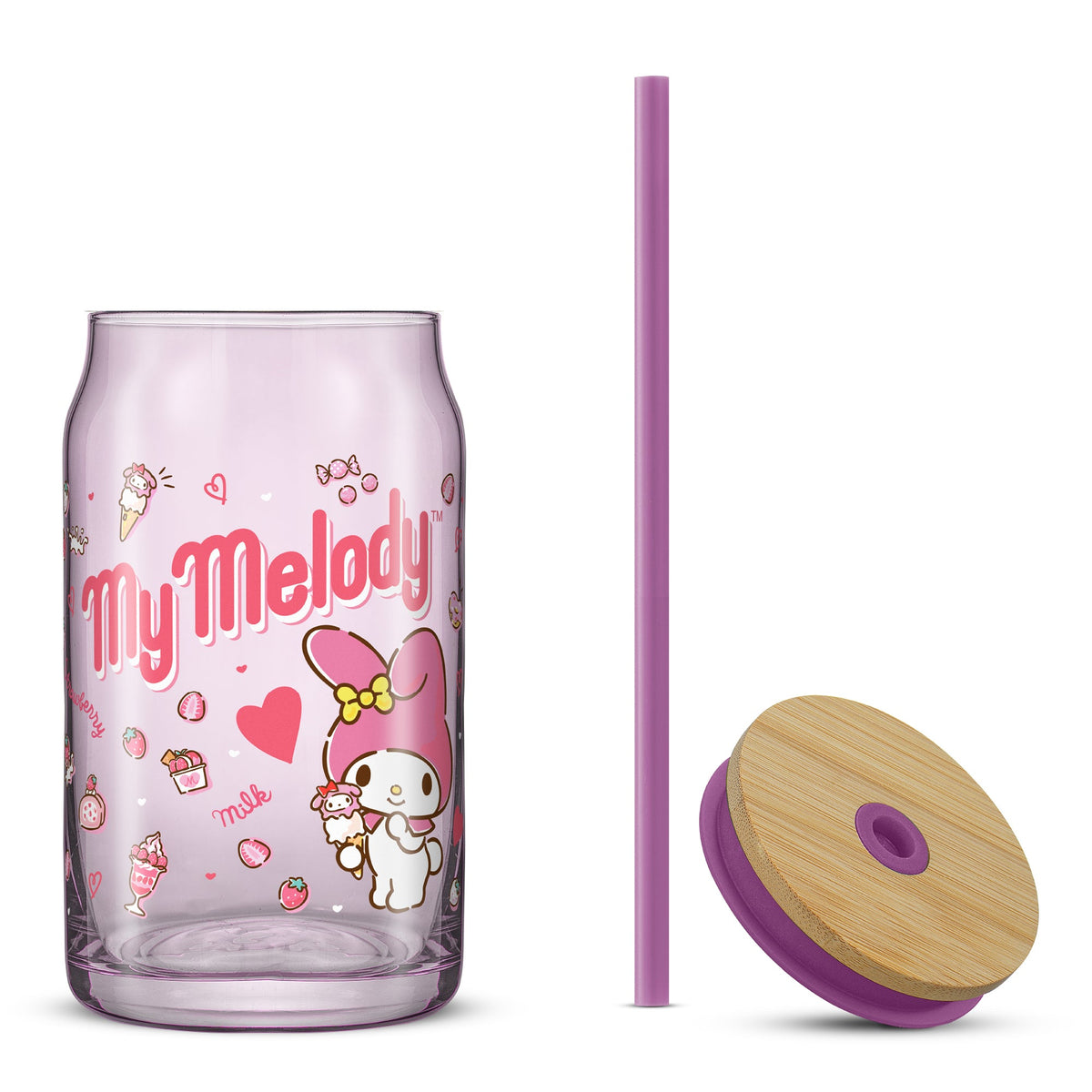 My Melody Favorite Flavor Lidded Glass Tumbler