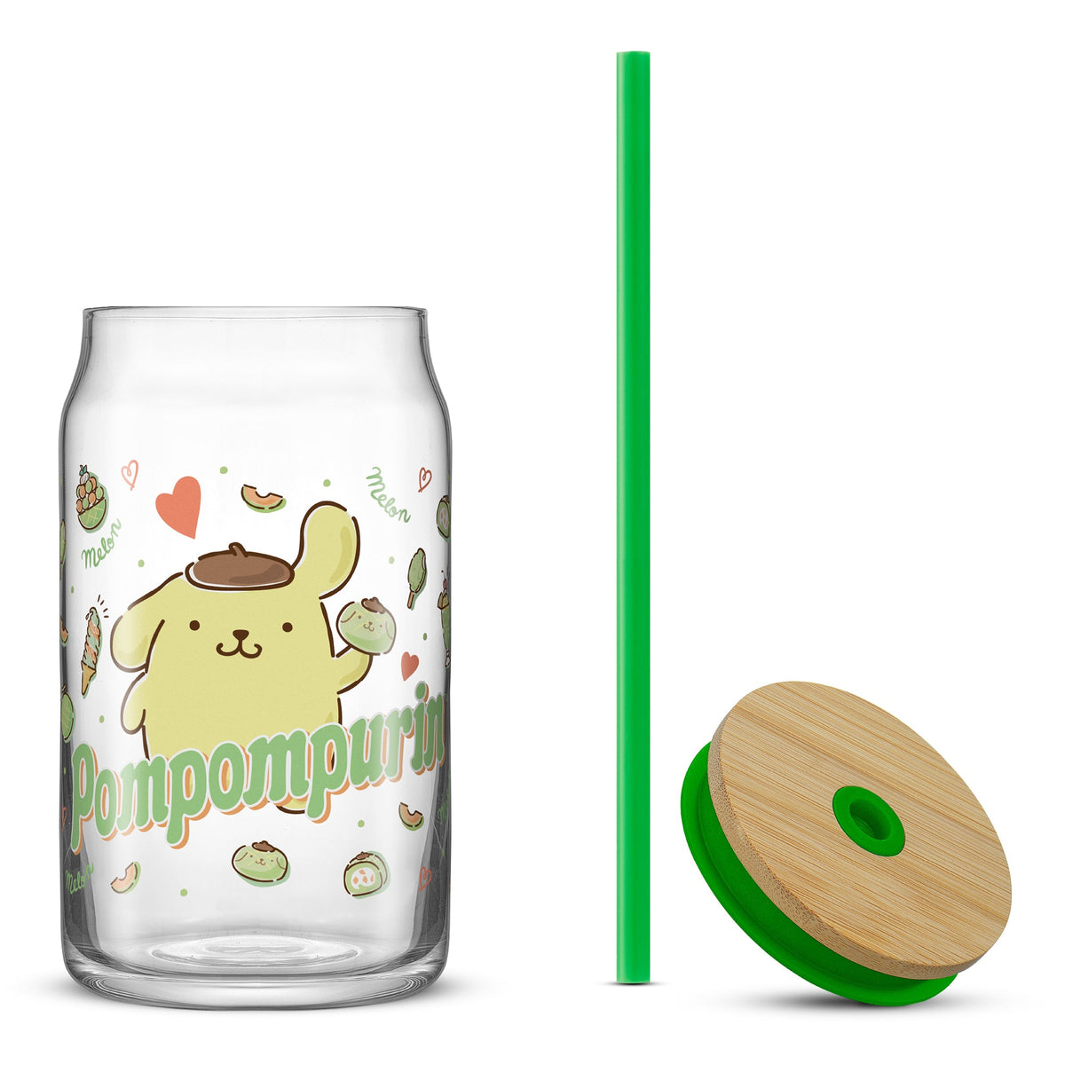 Pompompurin Favorite Flavor Lidded Glass Tumbler