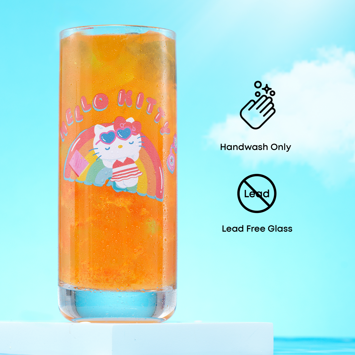 Hello Kitty and Friends Pool Party Tall Drinking Glasses Home Goods JoyJolt