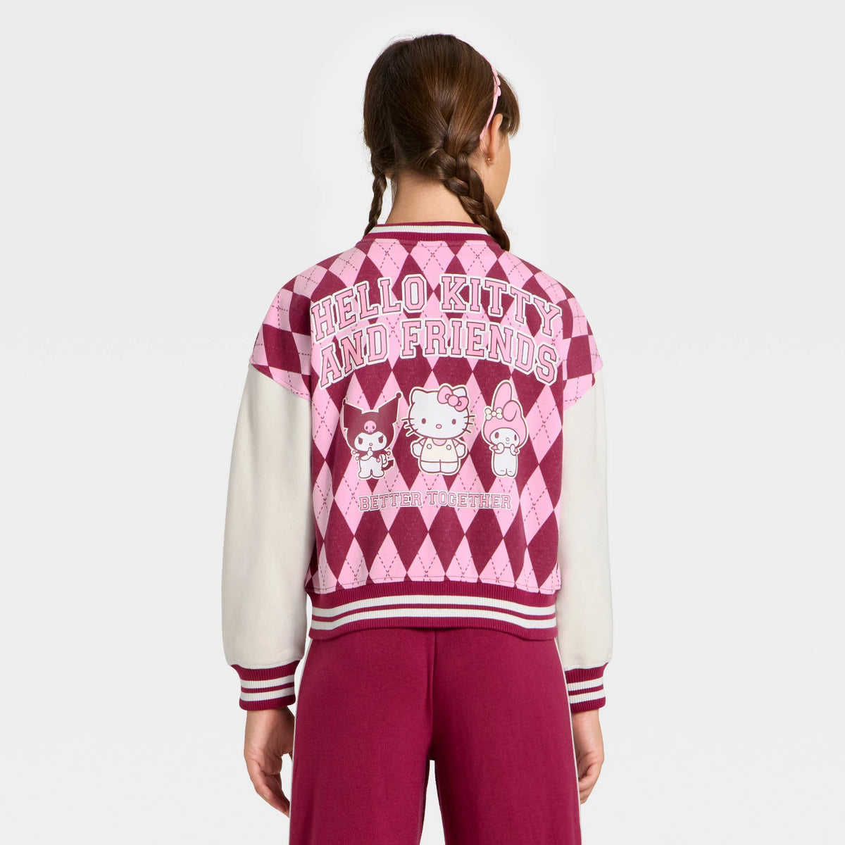 Hello Kitty and Friends Girls Better Together Varsity Jacket Apparel Mad Engine Global LLC