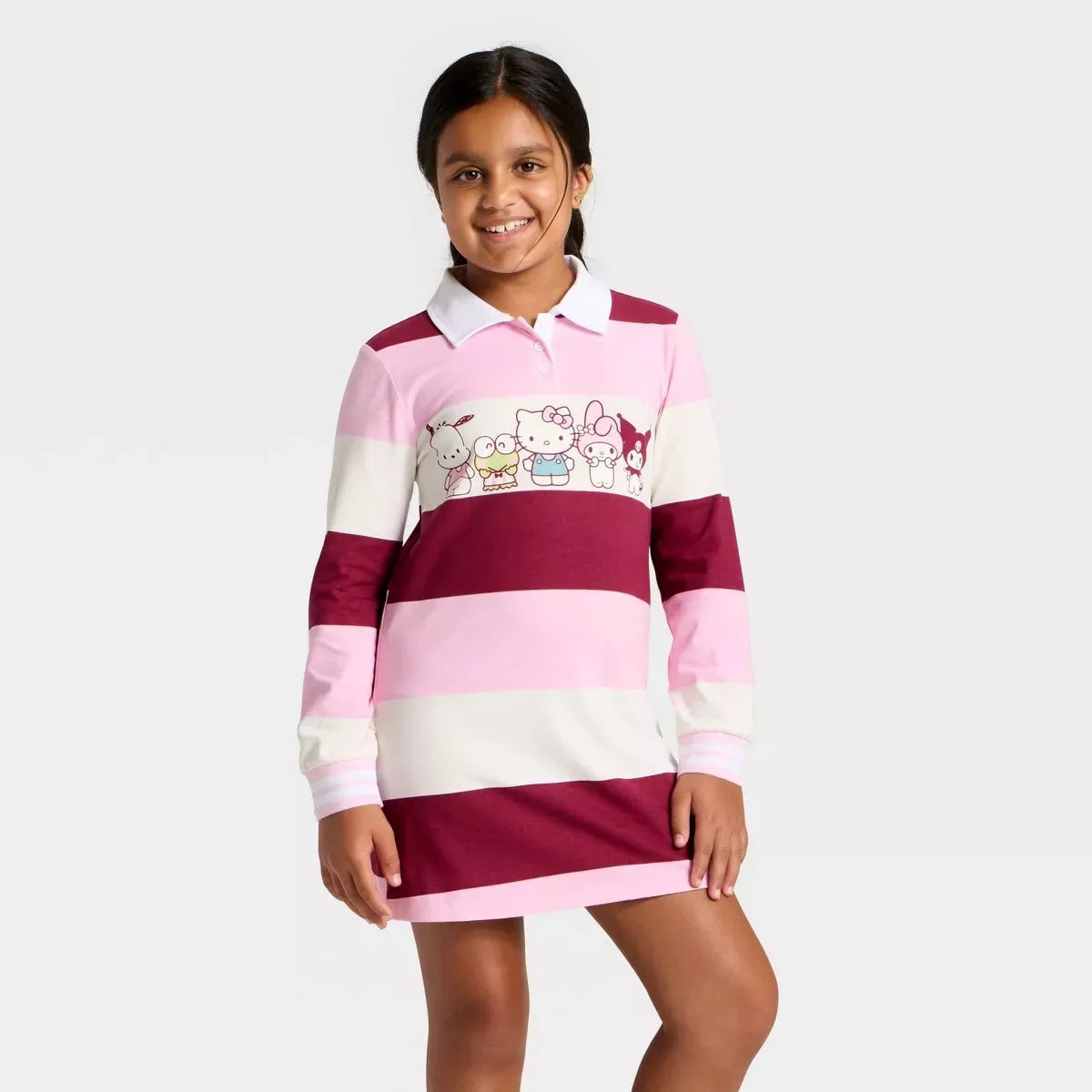 Hello Kitty and Friends Girls Striped Rugby Dress Apparel Mad Engine Global LLC