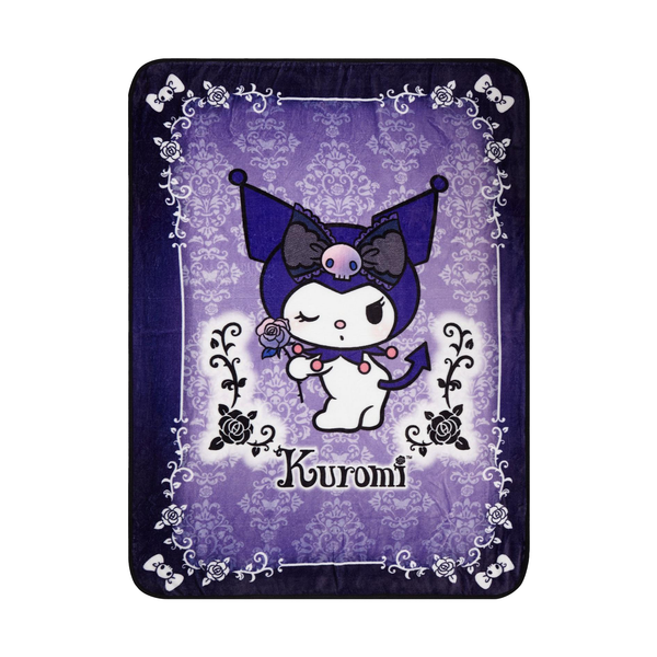Kuromi Dark Rose Throw Blanket