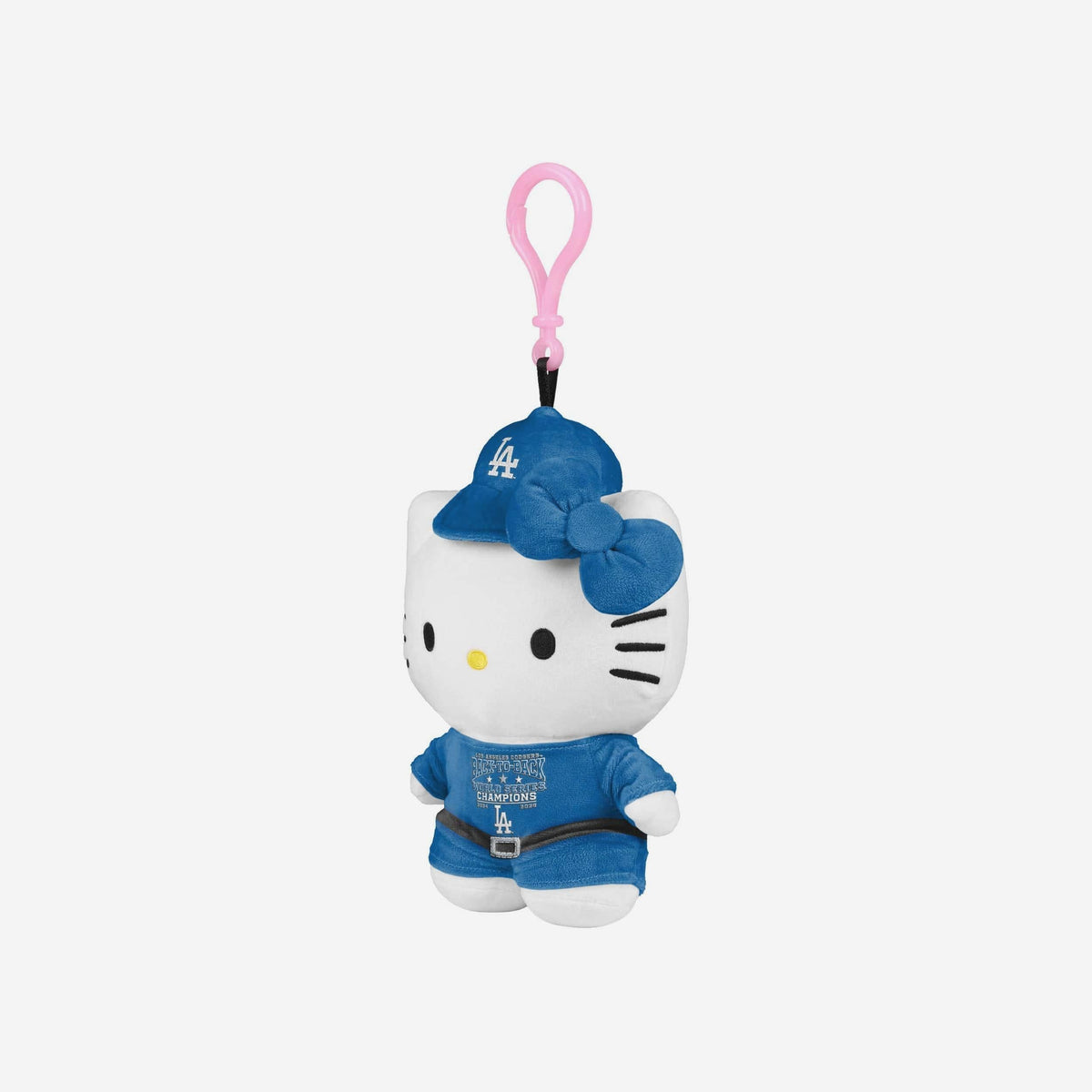 Hello Kitty x Los Angeles Dodgers 2025 Back To Back World Series Champions Plush Mascot Keychain Home FOCO