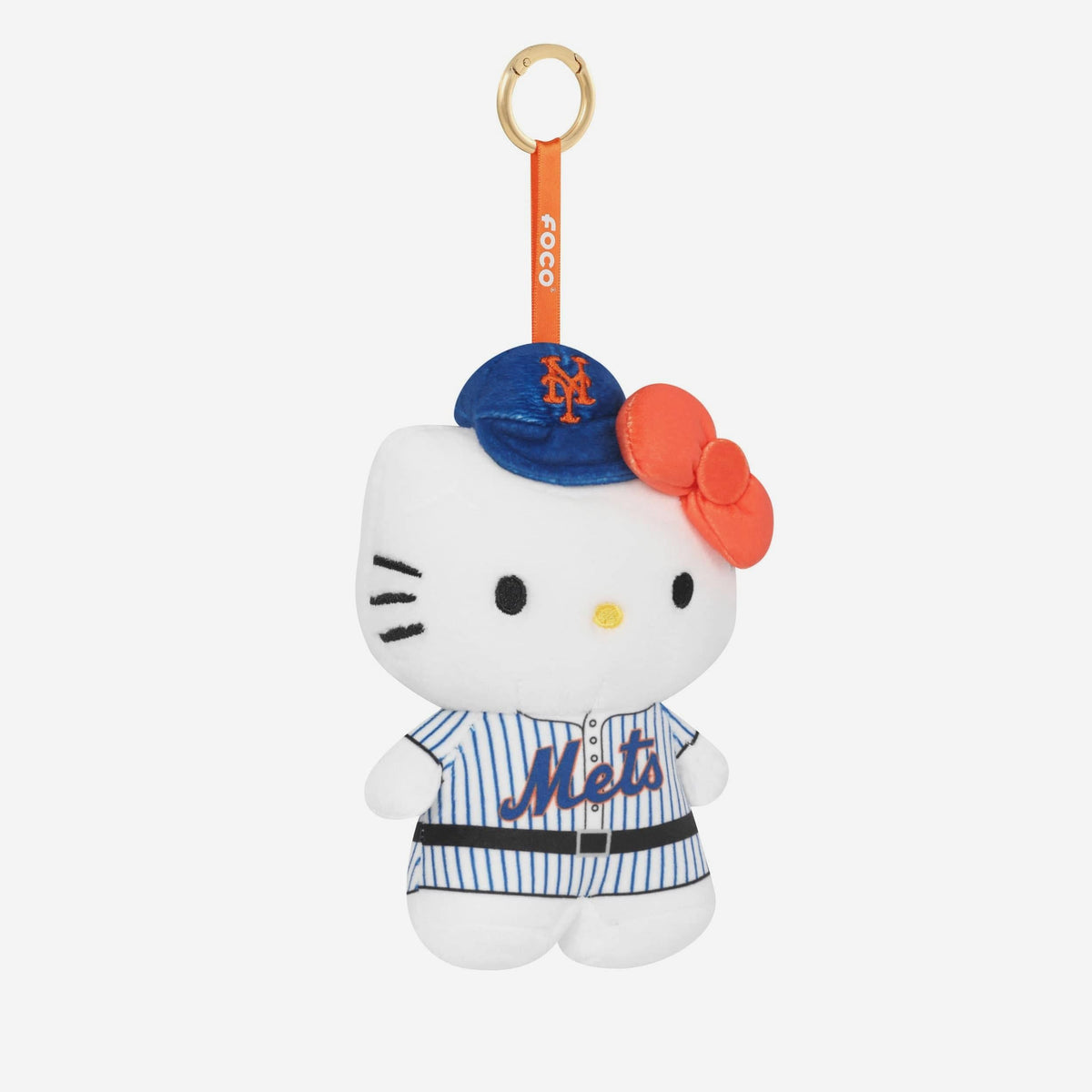 Hello Kitty x New York Mets Plush Mascot Keychain Accessory FOCO
