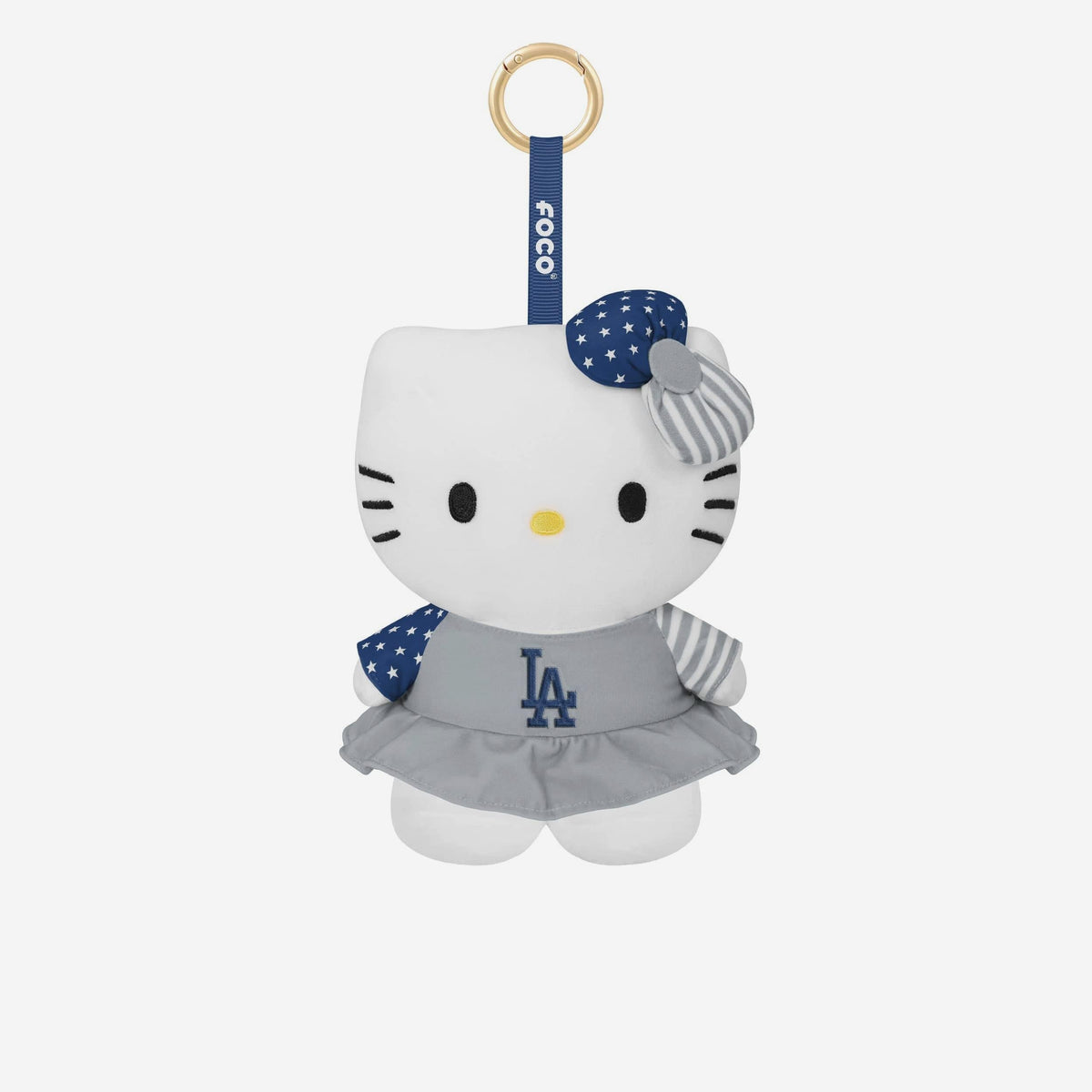 Hello Kitty x Los Angeles Dodgers Plush Mascot Keychain (Americana) Accessory FOCO