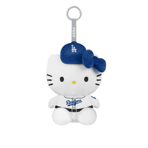 Hello Kitty x Los Angeles Dodgers Seated Plush Mascot Keychain (Blue)