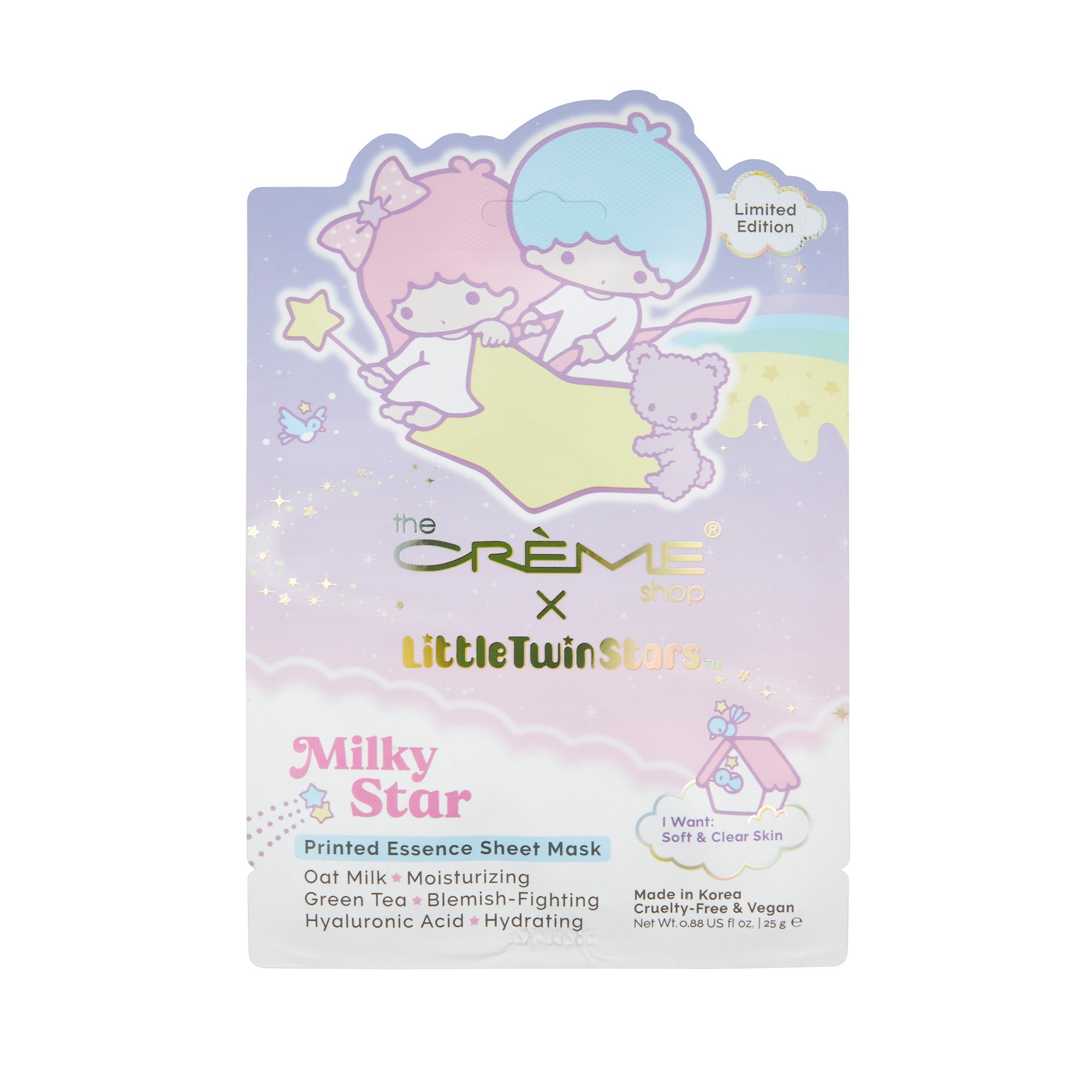 LittleTwinStars x The Crème Shop Milky Star Printed Essence Sheet Mask Beauty The Crème Shop   