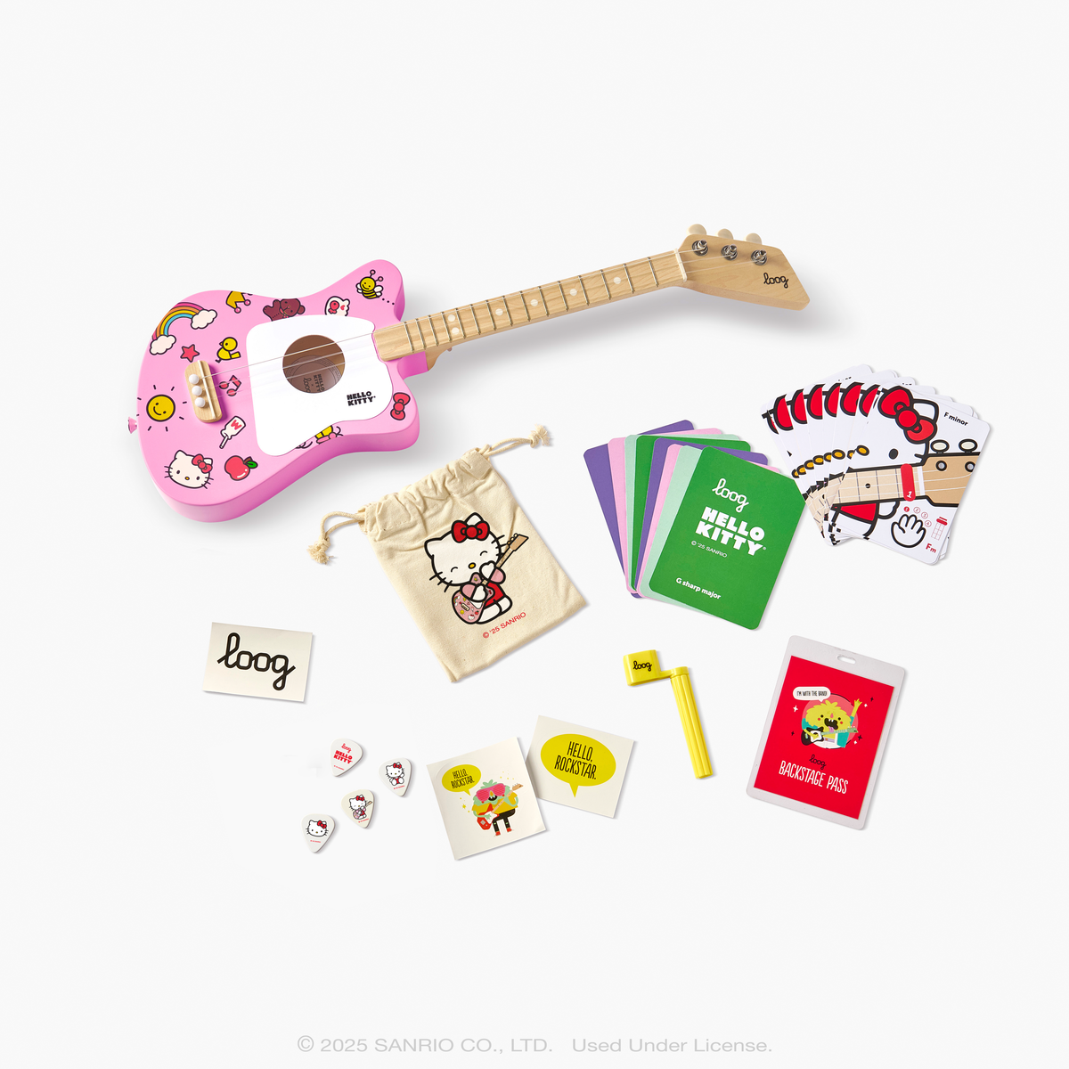 Hello Kitty x Loog Kids Mini Acoustic Guitar (Pink) Home Loog Guitars