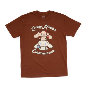 Lovelymocha and Cinnamoroll Adult Mugs Tee (Brown) Apparel Mad Engine Global LLC